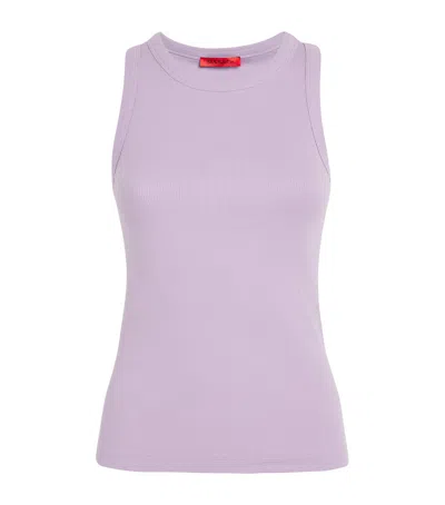 Max & Co Cotton Tank Top In Purple
