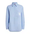 Max & Co Cotton Twill Logo Shirt In Blue