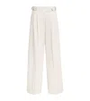 Max & Co Cotton Wide-leg Trousers In White