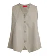 Max & Co Cotton Woven Waistcoat In Neutral