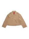 Max & Co Max&co. Cotton-blend Double-breasted Blazer In Neutral