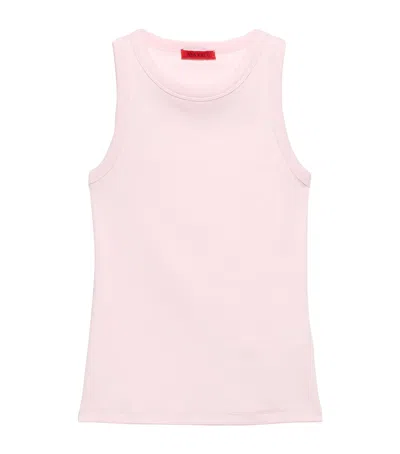 Max & Co . Cotton-blend Tank Top In Pink