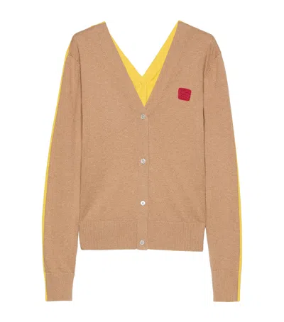 Max & Co . Cotton-cashmere Reversible Cardigan In Brown