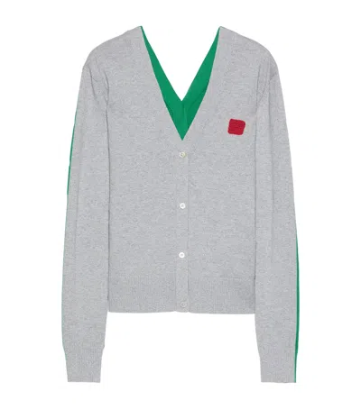 Max & Co . Cotton-cashmere Two-tone Cardigan In Gray