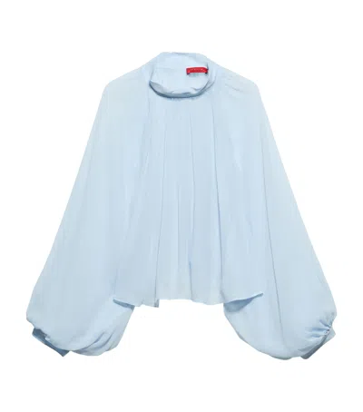 Max & Co . Crepe Blouse In Blue