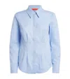 Max & Co Crepe Collared Blouse In Blue
