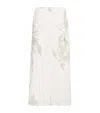 Max & Co Crepe De Chine Midi Skirt In White