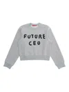 Max & Co Crew-neck Graphic-print Sweatshirt In Gray