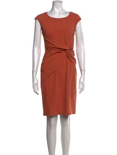 Pre-owned Max & Co Crew Neck Knee-length Dress In Orange