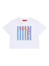 Max & Co Logo Striped-panel T-shirt In White