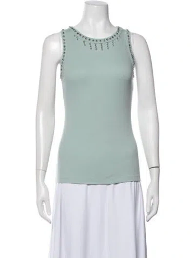 Pre-owned Max & Co Crew Neck Sleeveless Top In Blue
