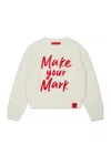Max & Co Crew-neck Pullover With Front Lettering In White