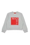 Max & Co Crewneck Sweatshirt With Logo In Blue