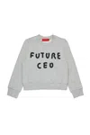 Max & Co Crew-neck Graphic-print Sweatshirt In Gray