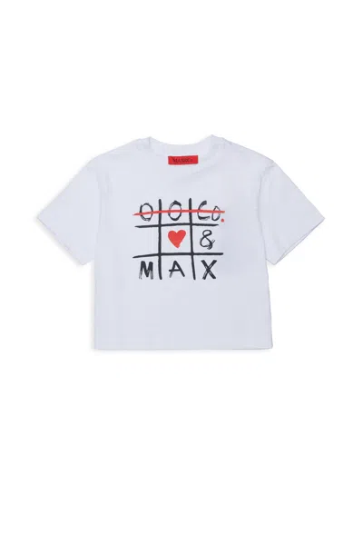 Max & Co Kids' Crew-neck T-shirt With Logo In White
