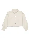 Max & Co Cropped Cotton Shirt In Neutral