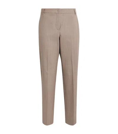 Max & Co Cropped Slim Trousers In Beige