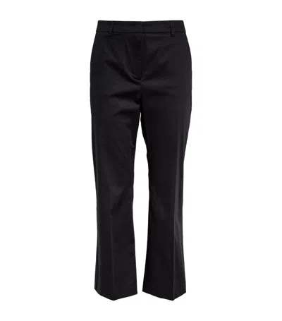 Max & Co Cropped Straight-leg Trousers In Black