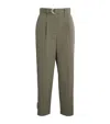 Max & Co Cropped Tapered Trousers In Green