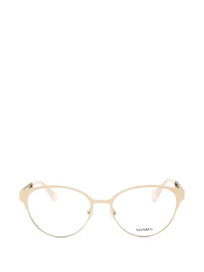 Max & Co Cut-out Oval-frame Glasses In Neutral