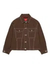 Max & Co Denim Jacket With Logo In Brown
