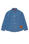 Max & Co Check-pattern Denim Shirt In Blue