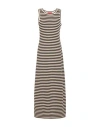 Max & Co Cotton-blend Striped Maxi Dress In Beige