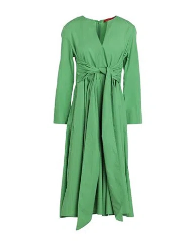 Max & Co . Disco Woman Midi Dress Green Size 10 Cotton