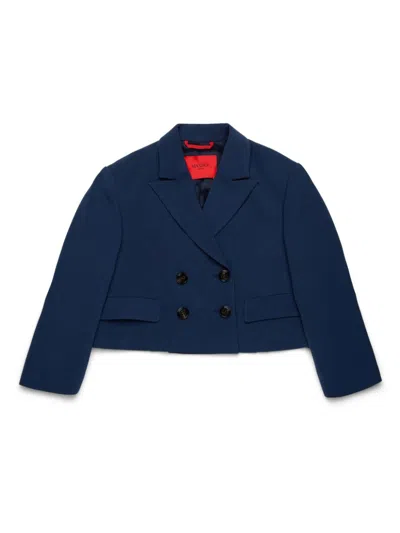 Max & Co Kids' Double-breasted Blazer In Blue