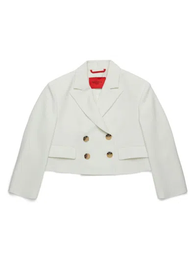 Max & Co Kids' Double-breasted Blazer In White