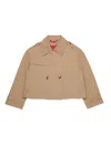 Max & Co Double-breasted Jacket With Logo In Brown