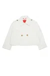 Max & Co Double-breasted Jacket With Logo In White