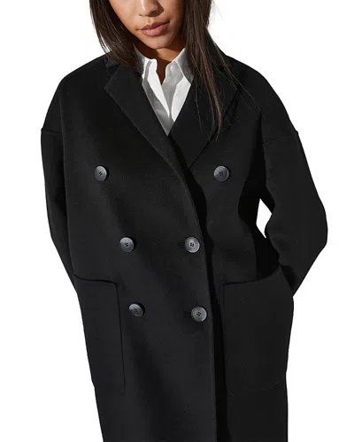 Max & Co . Double Breasted Wool Coat In Black