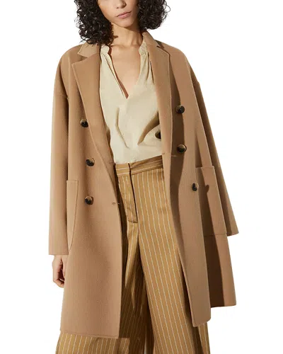Max & Co . Double Breasted Wool Coat In Brown