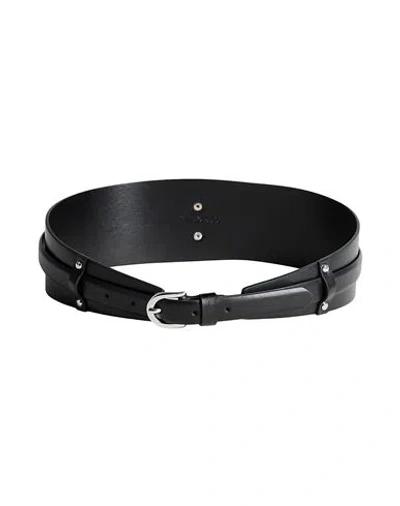 Max & Co . Doublebelt Woman Belt Black Size 36 Polyester