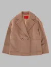 Max & Co Max&co. Double-breasted Wool Jacket In Brown