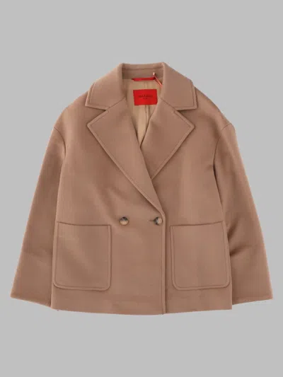 Max & Co Max&co. Double-breasted Wool Jacket In Brown