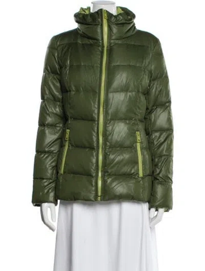 Pre-owned Max & Co Down Coat In Green