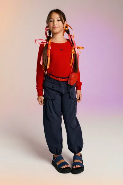 Max & Co Kids' Drill Cargo Pants In Blue