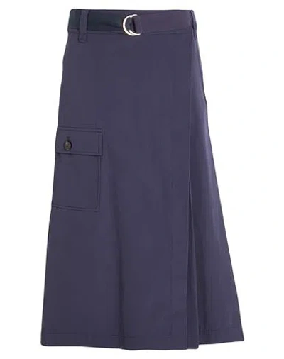 Max & Co . Egeo Woman Midi Skirt Navy Size 10 Polyester, Cotton In Navy