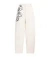 Max & Co Embroidered Barrel-leg Trousers In White