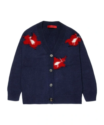 Max & Co Embroidered Knitted Cardigan In Black