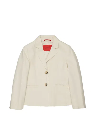 Max & Co Kids' 로고 자수 블레이저 In Neutral