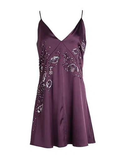 Max & Co . Essere Woman Mini Dress Plum Size 8 Polyester, Elastane In Purple