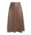 Max & Co Faux Leather Midi Skirt In Brown
