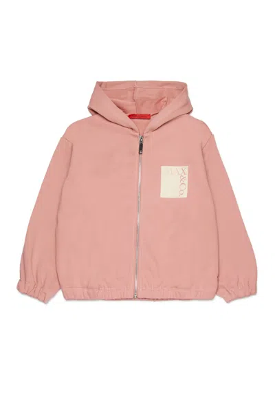 Max & Co Kids' Full-zip Sweatshirt With Logo In Pink