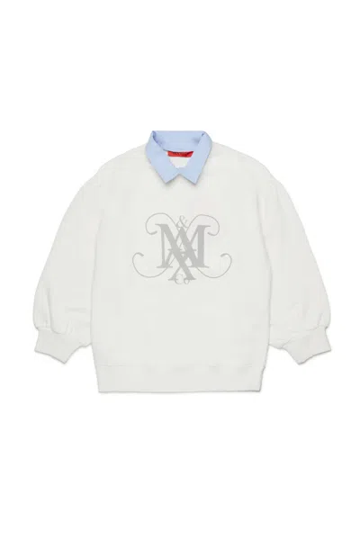 MAX & CO CREWNECK SWEATSHIRT WITH COLLAR AND EMBLEM