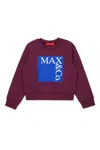 Max & Co Branded Crew-neck Sweatshirt In Red