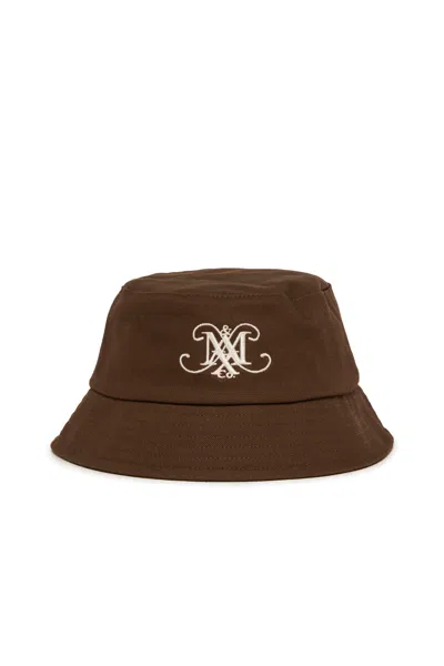 Max & Co Kids' Fisherman Hat With Logo In Brown
