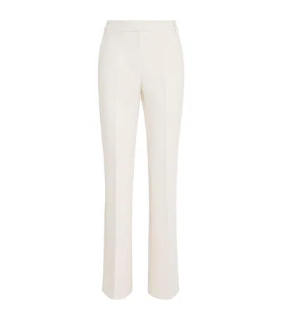 Max & Co Flannel Stripe Tapered Trousers In White
